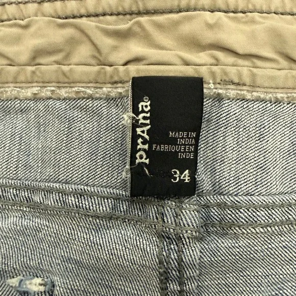 prAna Breathe Men's Jeans Size 34 Blue Denim Relaxed Fit Cotton Spandex Blend - Picture 6 of 14